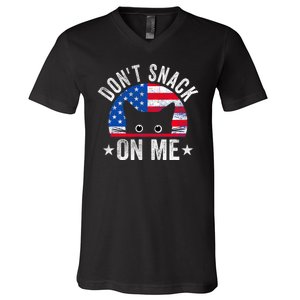 DonT Snack On Me Funny Cat Meme V-Neck T-Shirt