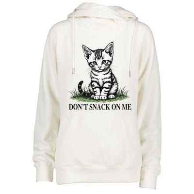 DonT Snack On Me Funny Cat Eating Dogs Cats Womens Funnel Neck Pullover Hood