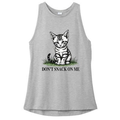 DonT Snack On Me Funny Cat Eating Dogs Cats Ladies PosiCharge Tri-Blend Wicking Tank