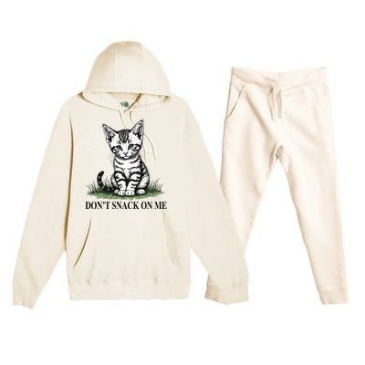 DonT Snack On Me Funny Cat Eating Dogs Cats Premium Hooded Sweatsuit Set