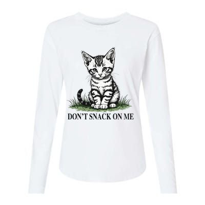 DonT Snack On Me Funny Cat Eating Dogs Cats Womens Cotton Relaxed Long Sleeve T-Shirt