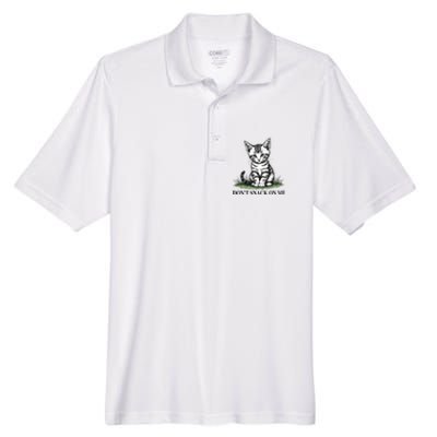 DonT Snack On Me Funny Cat Eating Dogs Cats Men's Origin Performance Pique Polo