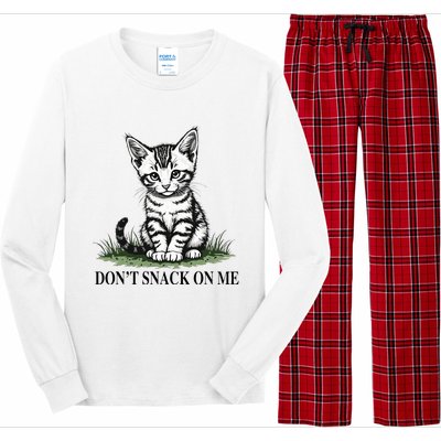 DonT Snack On Me Funny Cat Eating Dogs Cats Long Sleeve Pajama Set