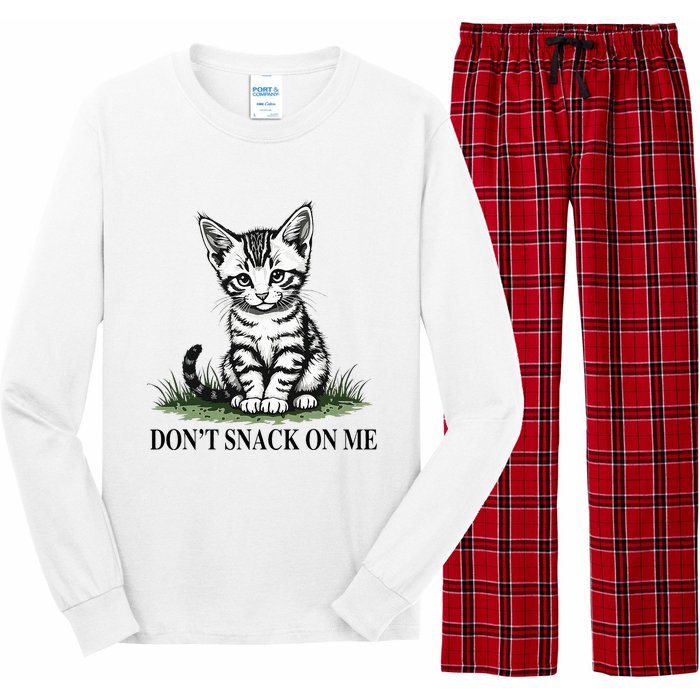 DonT Snack On Me Funny Cat Eating Dogs Cats Long Sleeve Pajama Set