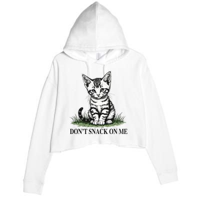 DonT Snack On Me Funny Cat Eating Dogs Cats Crop Fleece Hoodie