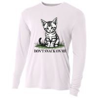 DonT Snack On Me Funny Cat Eating Dogs Cats Cooling Performance Long Sleeve Crew