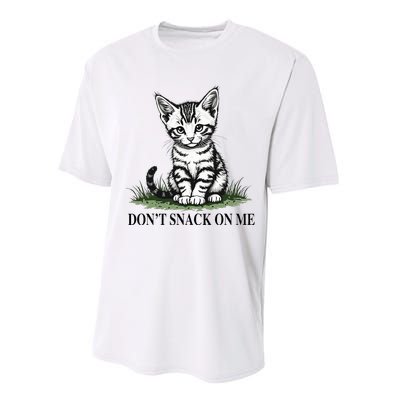 DonT Snack On Me Funny Cat Eating Dogs Cats Performance Sprint T-Shirt