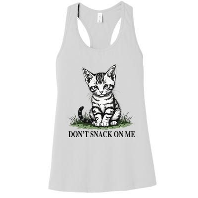 DonT Snack On Me Funny Cat Eating Dogs Cats Women's Racerback Tank