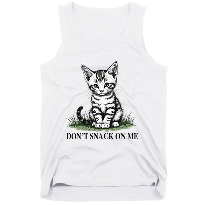 DonT Snack On Me Funny Cat Eating Dogs Cats Tank Top