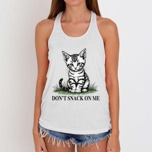 DonT Snack On Me Funny Cat Eating Dogs Cats Women's Knotted Racerback Tank