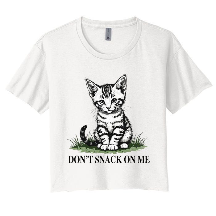 DonT Snack On Me Funny Cat Eating Dogs Cats Women's Crop Top Tee