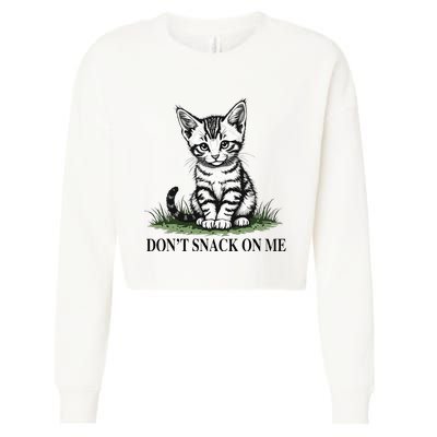 DonT Snack On Me Funny Cat Eating Dogs Cats Cropped Pullover Crew