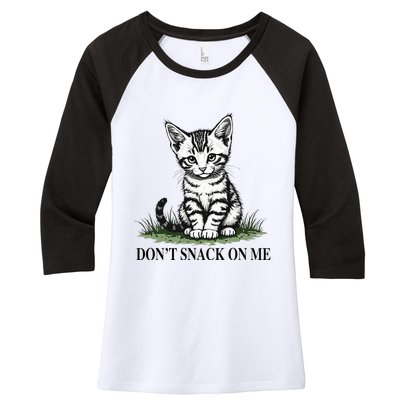 DonT Snack On Me Funny Cat Eating Dogs Cats Women's Tri-Blend 3/4-Sleeve Raglan Shirt