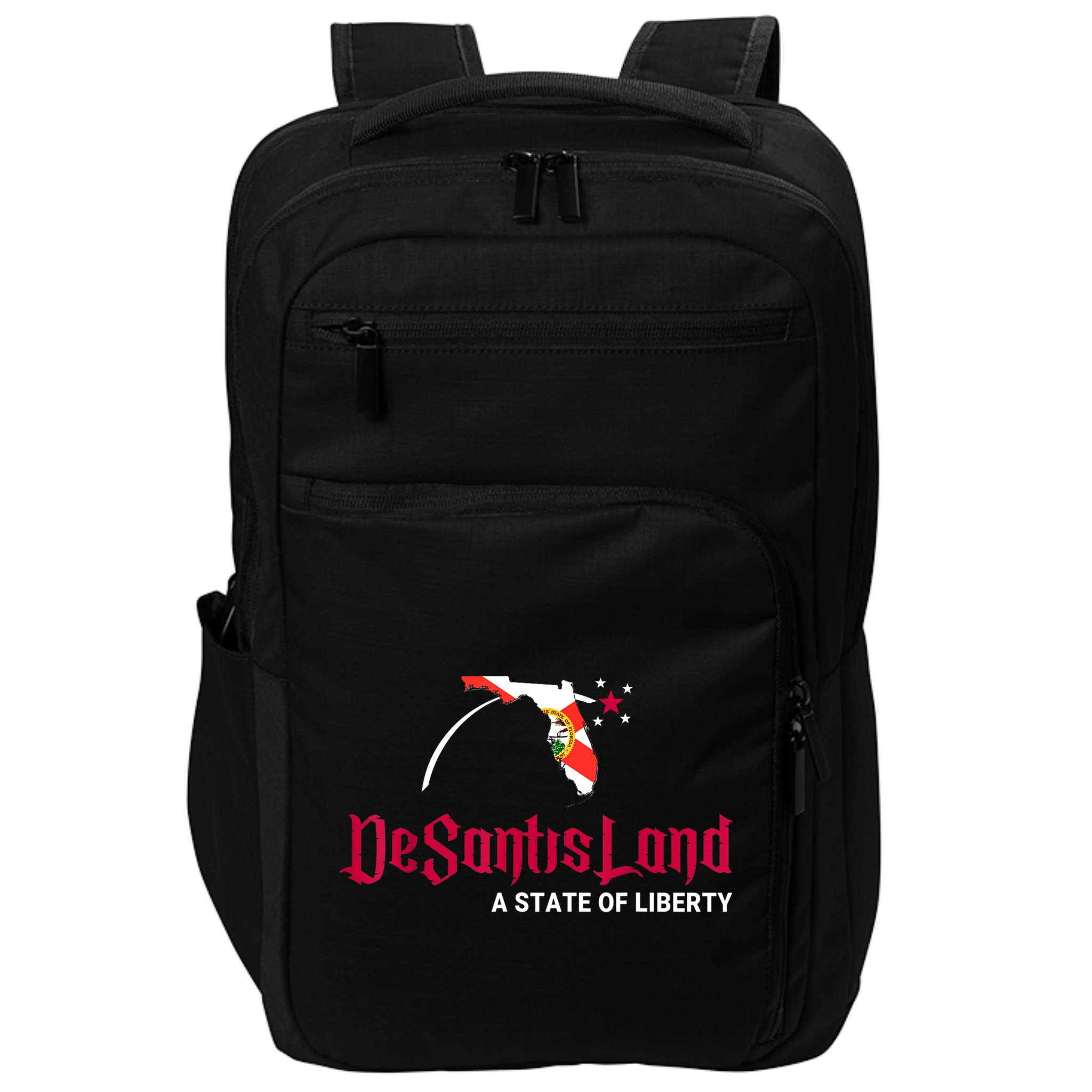 DeSantisLand State Of Liberty Florida Map FL Flag Patriotic Impact Tech Backpack