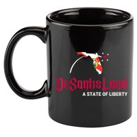 DeSantisLand State Of Liberty Florida Map FL Flag Patriotic 11oz C Handle Ceramic Mug