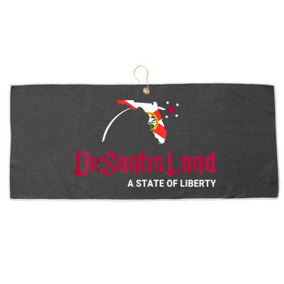 DeSantisLand State Of Liberty Florida Map FL Flag Patriotic Large Microfiber Waffle Golf Towel