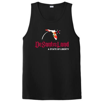 DeSantisLand State Of Liberty Florida Map FL Flag Patriotic PosiCharge Competitor Tank