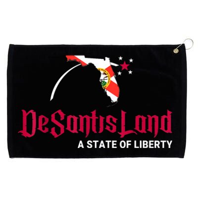 DeSantisLand State Of Liberty Florida Map FL Flag Patriotic Grommeted Golf Towel