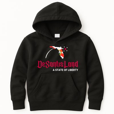DeSantisLand State Of Liberty Florida Map FL Flag Patriotic Kids Hoodie