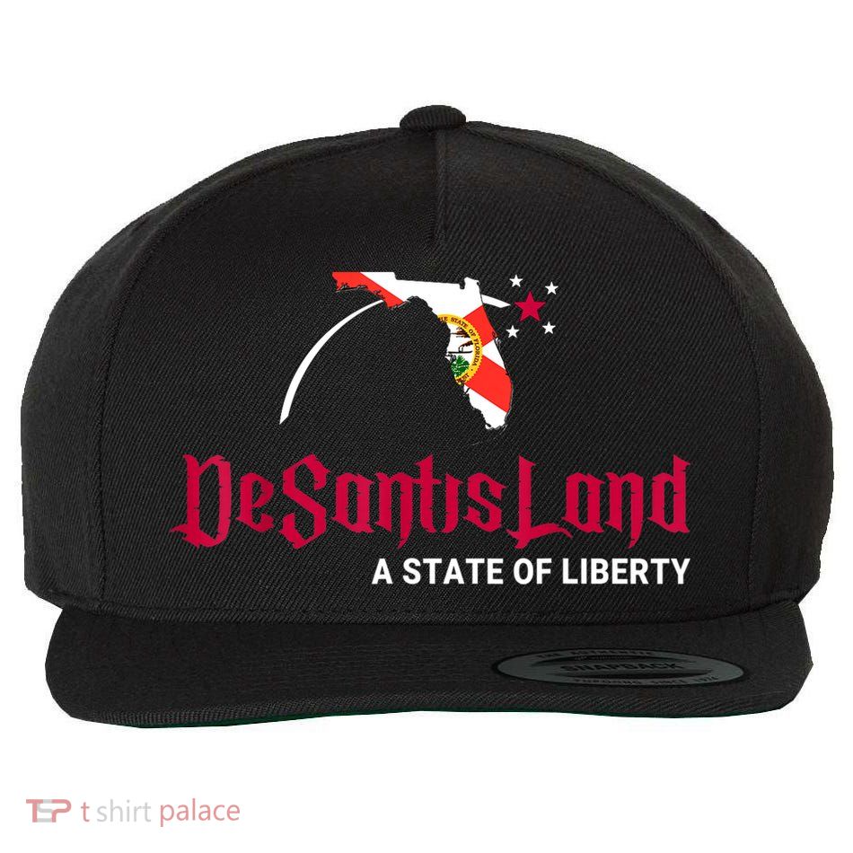 DeSantisLand State Of Liberty Florida Map FL Flag Patriotic Wool Snapback Cap