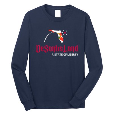 DeSantisLand State Of Liberty Florida Map FL Flag Patriotic Long Sleeve Shirt