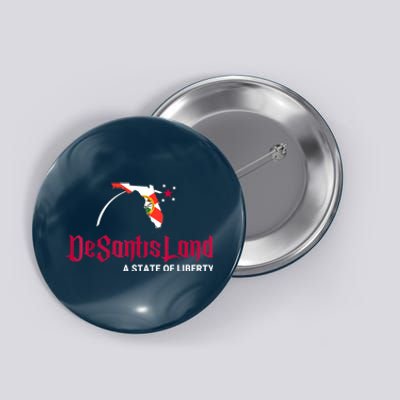 DeSantisLand State Of Liberty Florida Map FL Flag Patriotic Button