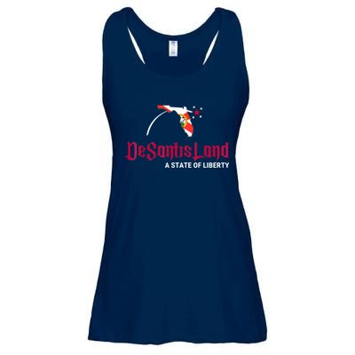 DeSantisLand State Of Liberty Florida Map FL Flag Patriotic Ladies Essential Flowy Tank