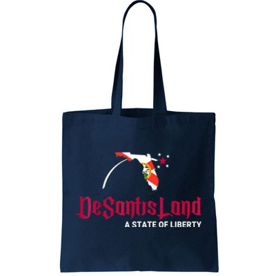 DeSantisLand State Of Liberty Florida Map FL Flag Patriotic Tote Bag