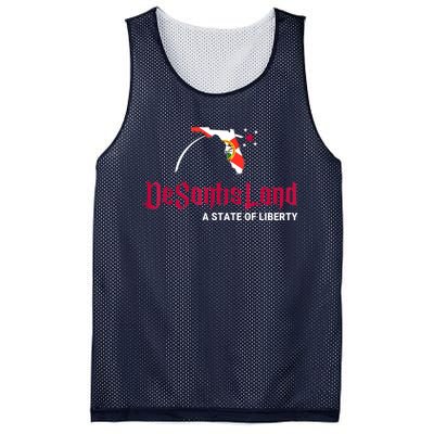 DeSantisLand State Of Liberty Florida Map FL Flag Patriotic Mesh Reversible Basketball Jersey Tank