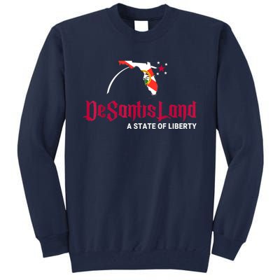 DeSantisLand State Of Liberty Florida Map FL Flag Patriotic Tall Sweatshirt