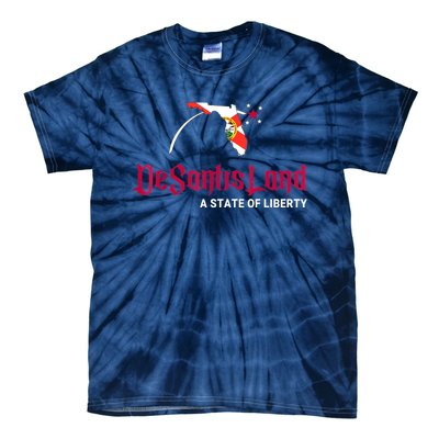 DeSantisLand State Of Liberty Florida Map FL Flag Patriotic Tie-Dye T-Shirt