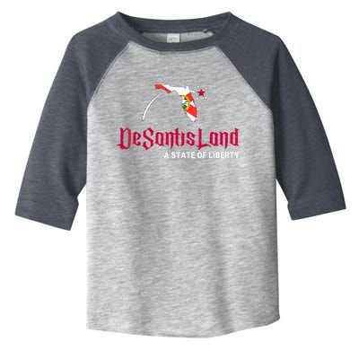 DeSantisLand State Of Liberty Florida Map FL Flag Patriotic Toddler Fine Jersey T-Shirt