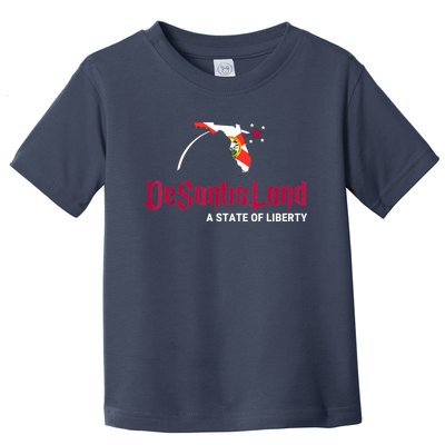 DeSantisLand State Of Liberty Florida Map FL Flag Patriotic Toddler T-Shirt