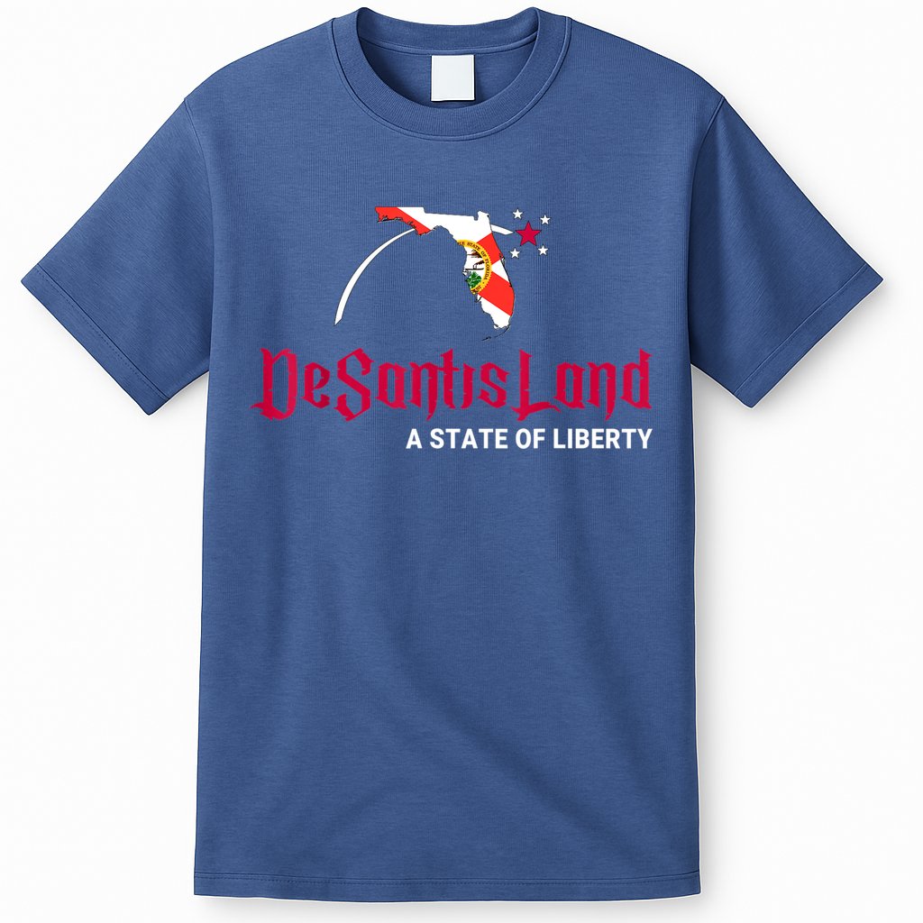 DeSantisLand State Of Liberty Florida Map FL Flag Patriotic T-Shirt