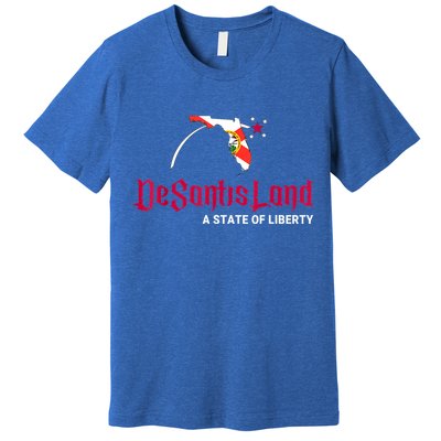 DeSantisLand State Of Liberty Florida Map FL Flag Patriotic Premium T-Shirt
