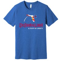 DeSantisLand State Of Liberty Florida Map FL Flag Patriotic Premium T-Shirt