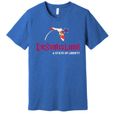 DeSantisLand State Of Liberty Florida Map FL Flag Patriotic Premium T-Shirt