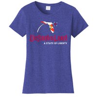 DeSantisLand State Of Liberty Florida Map FL Flag Patriotic Women's T-Shirt