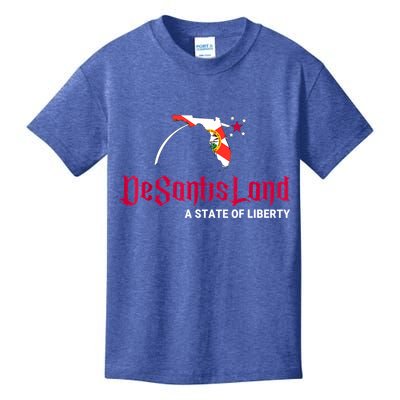 DeSantisLand State Of Liberty Florida Map FL Flag Patriotic Kids T-Shirt