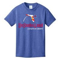 DeSantisLand State Of Liberty Florida Map FL Flag Patriotic Kids T-Shirt