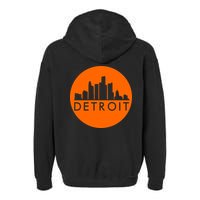 Detroit Simple Orange Logo Front And Back Garment-Dyed Fleece Hoodie