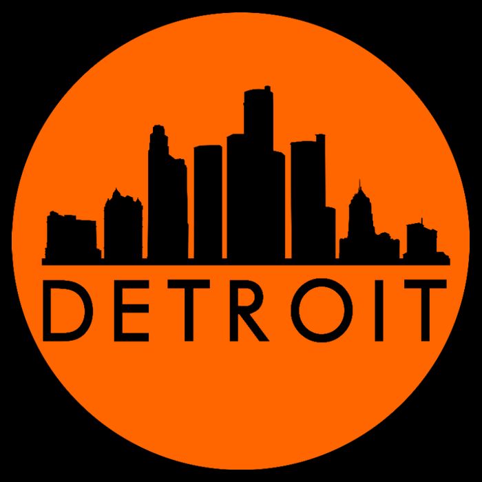 Detroit Simple Orange Logo Front And Back Backpack