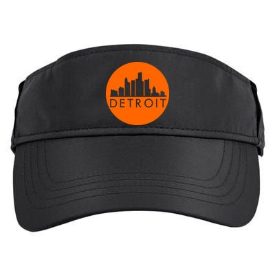 Detroit Simple Orange Logo Front And Back Adult Drive Performance Visor
