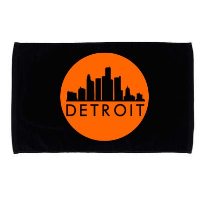 Detroit Simple Orange Logo Front And Back Microfiber Hand Towel
