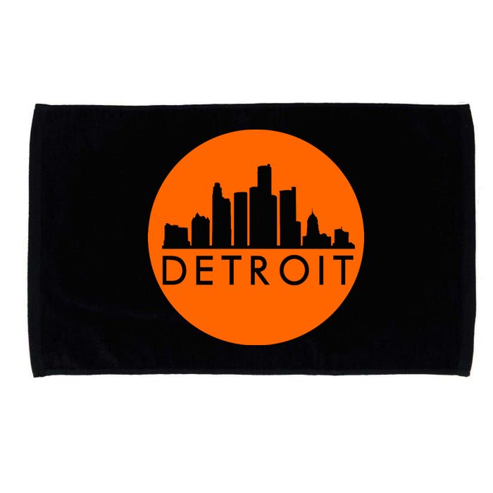 Detroit Simple Orange Logo Front And Back Microfiber Hand Towel
