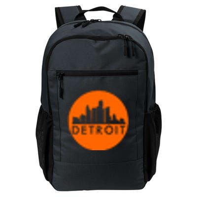 Detroit Simple Orange Logo Front And Back Daily Commute Backpack