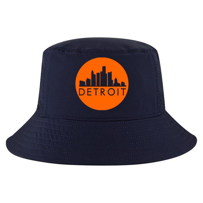 Detroit Simple Orange Logo Front And Back Cool Comfort Performance Bucket Hat