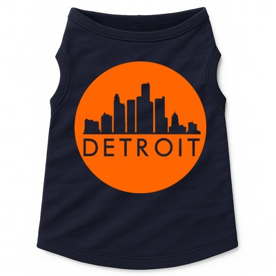 Detroit Simple Orange Logo Front And Back Doggie Tank