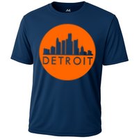 Detroit Simple Orange Logo Front And Back Performance Shirt