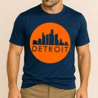 Detroit Simple Orange Logo Front And Back Performance Shirt